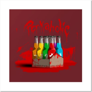 Zombie 8-Pack Bloodied Perkaholic on Maroon Posters and Art